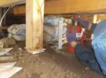 【家の傾き修正事例】青森県青森市 お庭の陥没による部屋の傾き修正工事